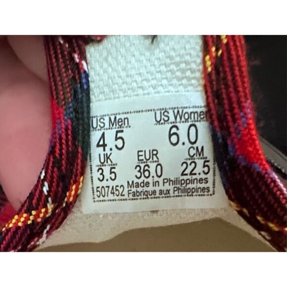 🔥 VANS STYLE 93 PLAID MARY JANE SNEAKER IN PLAID RED/BLACK Size 4.5 Men 6 Women - Picture 10 of 10